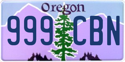 OR license plate 999CBN