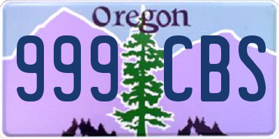 OR license plate 999CBS