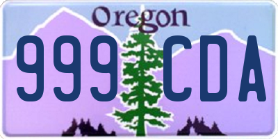 OR license plate 999CDA