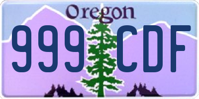 OR license plate 999CDF
