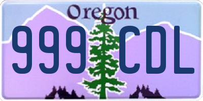 OR license plate 999CDL
