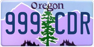 OR license plate 999CDR