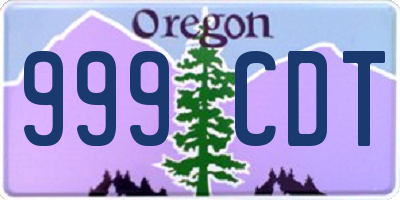 OR license plate 999CDT