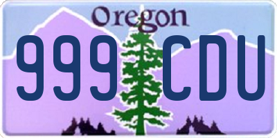 OR license plate 999CDU