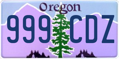 OR license plate 999CDZ
