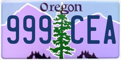 OR license plate 999CEA