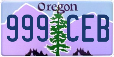 OR license plate 999CEB