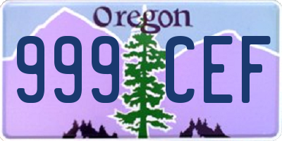 OR license plate 999CEF