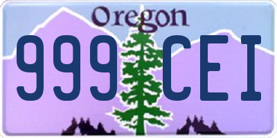 OR license plate 999CEI