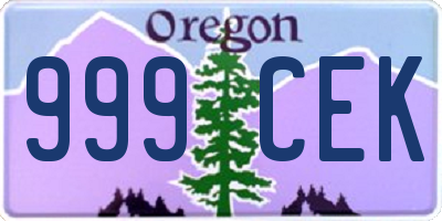 OR license plate 999CEK