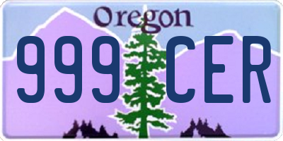 OR license plate 999CER