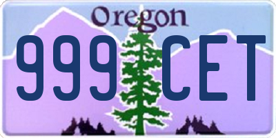 OR license plate 999CET