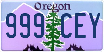 OR license plate 999CEY