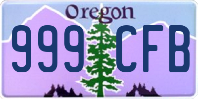OR license plate 999CFB