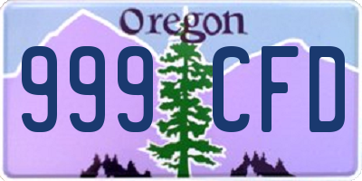 OR license plate 999CFD