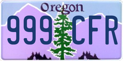 OR license plate 999CFR