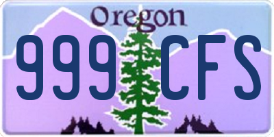 OR license plate 999CFS