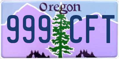 OR license plate 999CFT