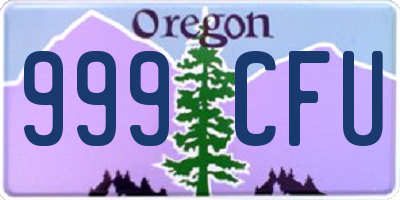 OR license plate 999CFU
