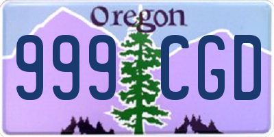 OR license plate 999CGD