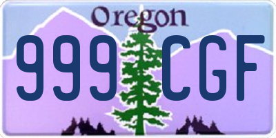 OR license plate 999CGF