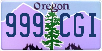 OR license plate 999CGI