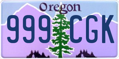 OR license plate 999CGK