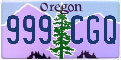 OR license plate 999CGQ