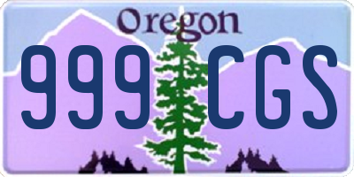 OR license plate 999CGS