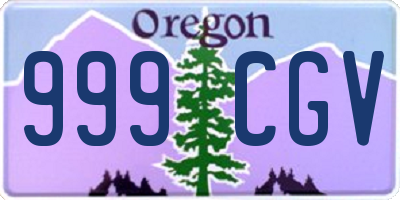 OR license plate 999CGV