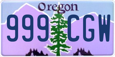 OR license plate 999CGW