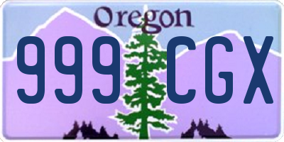 OR license plate 999CGX