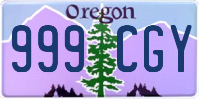 OR license plate 999CGY