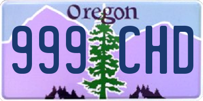 OR license plate 999CHD