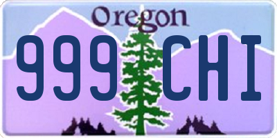 OR license plate 999CHI