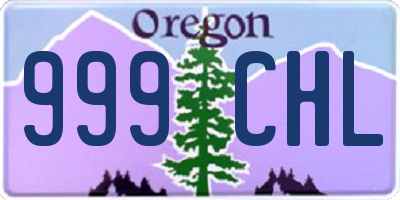 OR license plate 999CHL