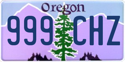 OR license plate 999CHZ