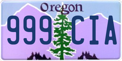 OR license plate 999CIA