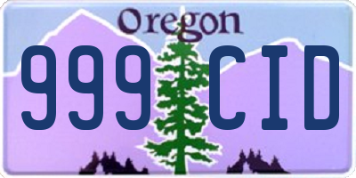 OR license plate 999CID