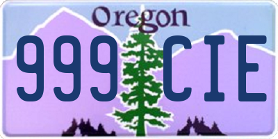 OR license plate 999CIE