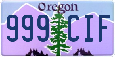 OR license plate 999CIF