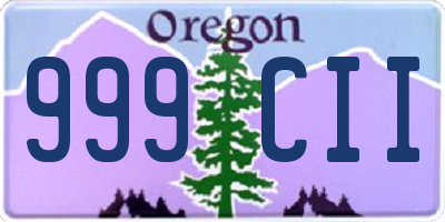 OR license plate 999CII