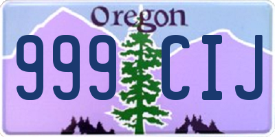 OR license plate 999CIJ