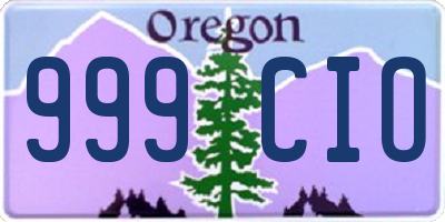 OR license plate 999CIO
