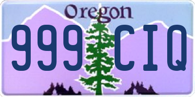 OR license plate 999CIQ