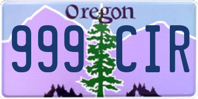 OR license plate 999CIR
