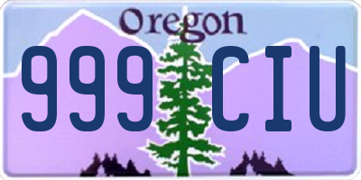 OR license plate 999CIU