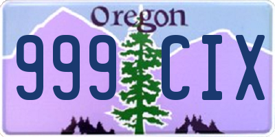 OR license plate 999CIX