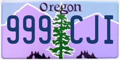 OR license plate 999CJI