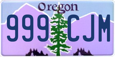 OR license plate 999CJM